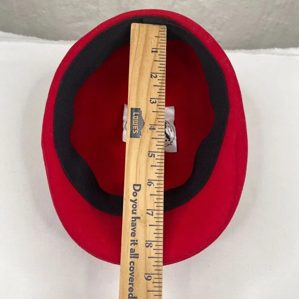 Vintage Basque Red French 100% Wool Beret Made In France Unknown Crest